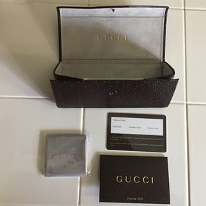 Gucci brown leather eyeglass/sunglasses case